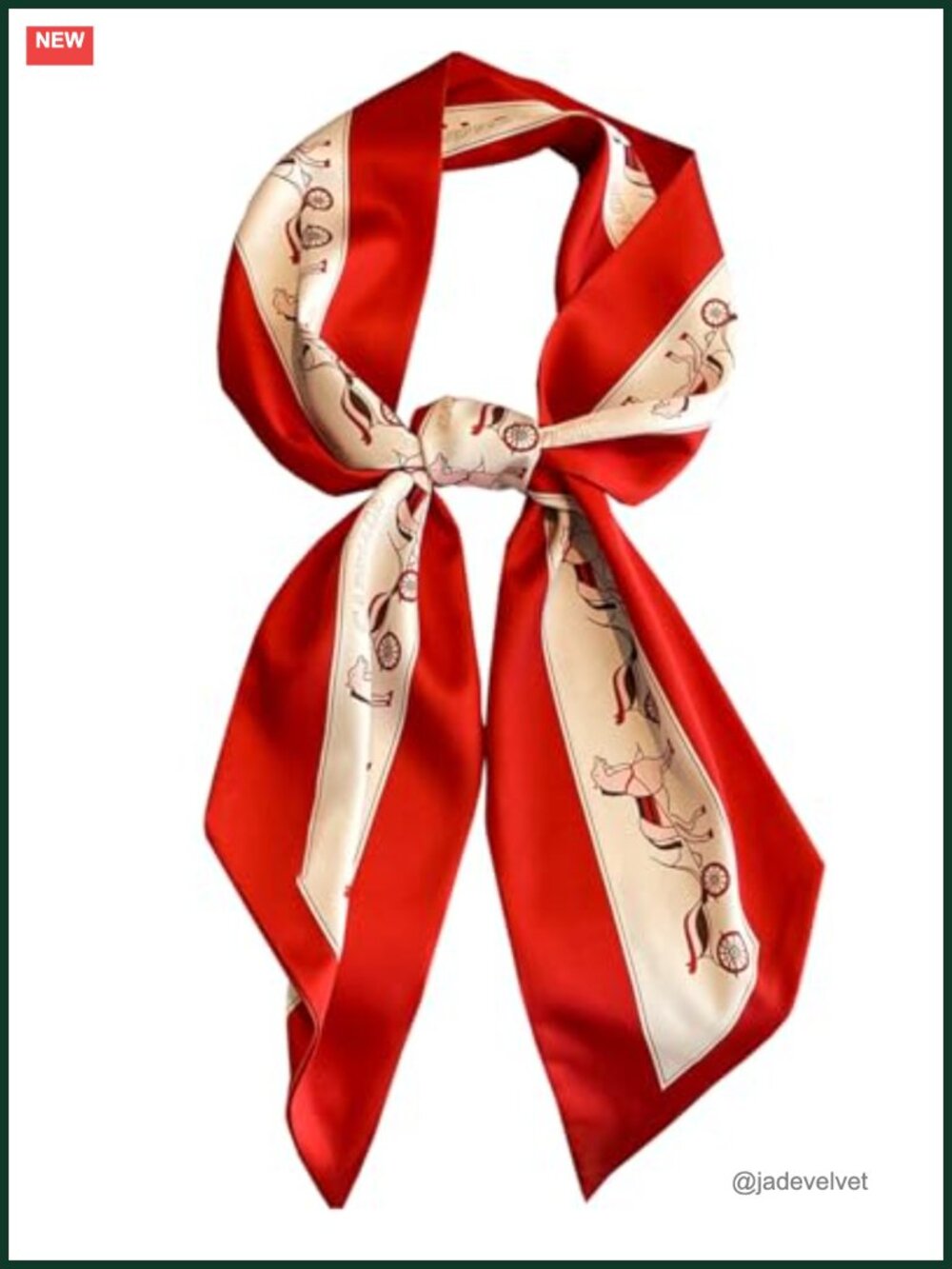 Silky Polyester Satin Long Skinny Scarf for Hair, Neck, Handbag